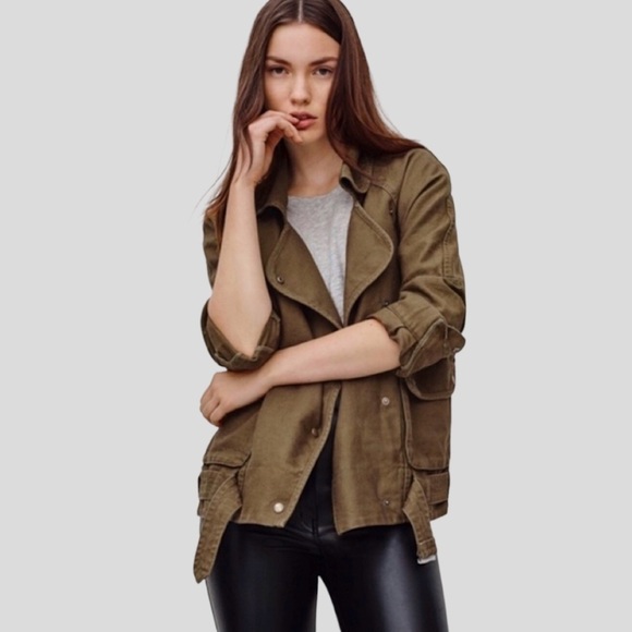 Aritzia Wilfred Free Rayder Linen Cotton Canvas Jacket Graphite Pencil Grey XS - Picture 2 of 16